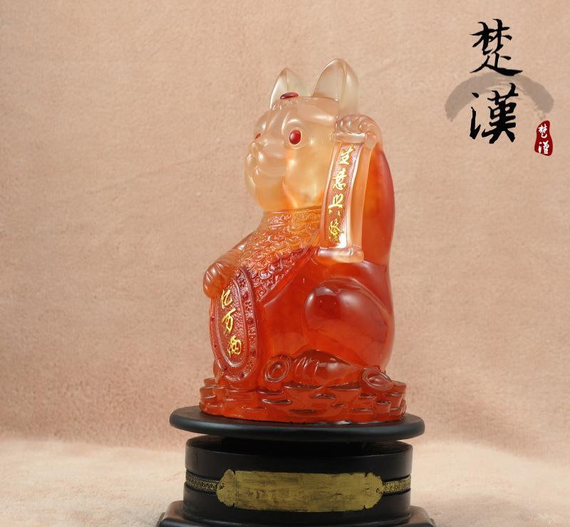 樹脂工藝品 仿白玉吉祥小象，招財納福辟邪的高檔家飾與汽車擺件