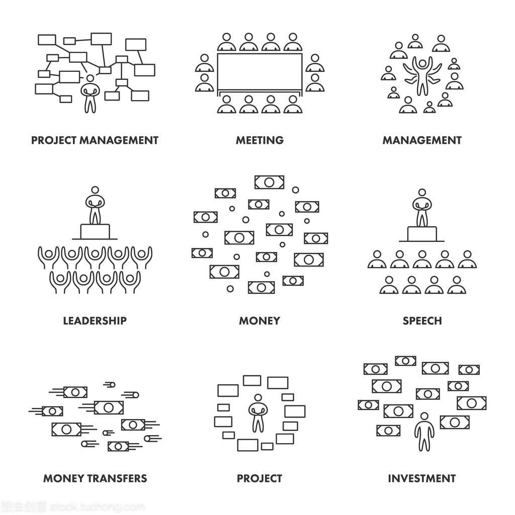 會(huì)議、 管理和投資的線性概念